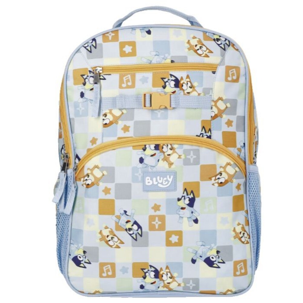 Bluey Kids Unisex 17" Music Time Backpack, Blue School Travel Bag New